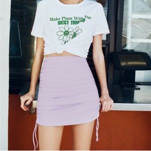 Zara ruched mini skirt in purple